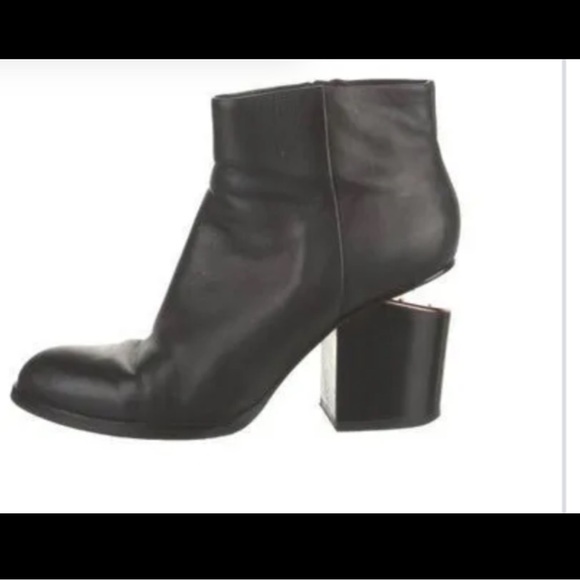 Alexander Wang Gabi Cut out Heel M3 Bootie Black Rose Gold 36 - Picture 1 of 14